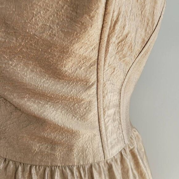 Twelfth Street by Cynthia Vincent bronze gold metallic dress strapless corset mi - Picture 2 of 14